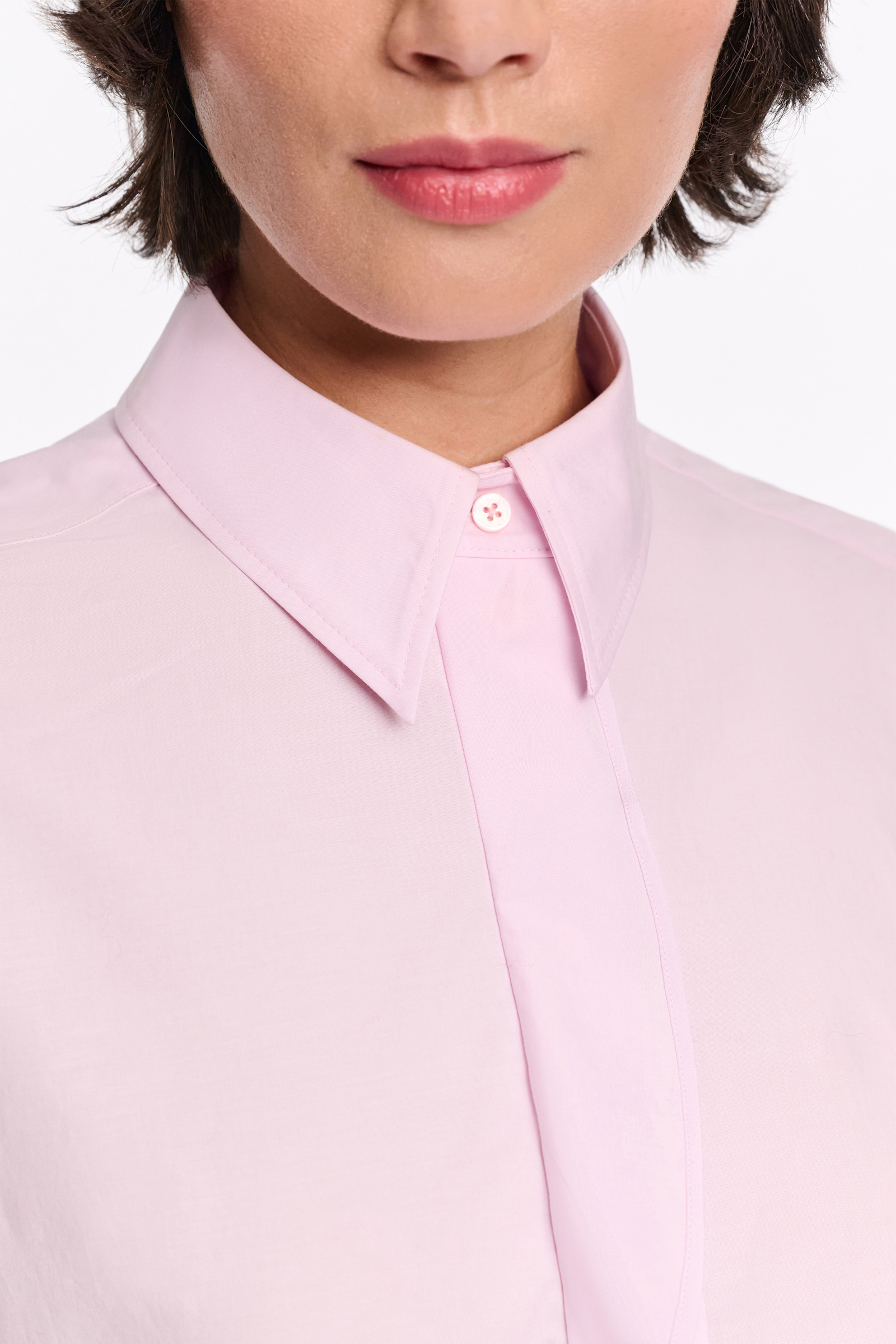 Dorothee Schumacher Cotton poplin shirt with ruffle rose