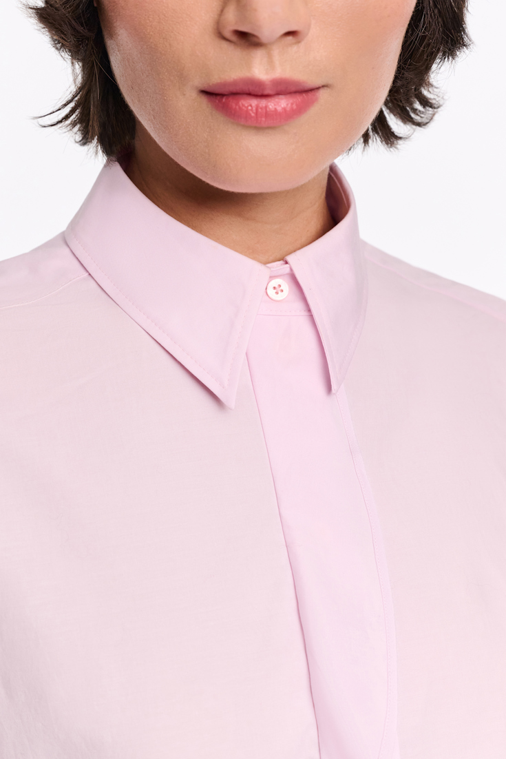 Dorothee Schumacher Cotton poplin shirt with ruffle rose