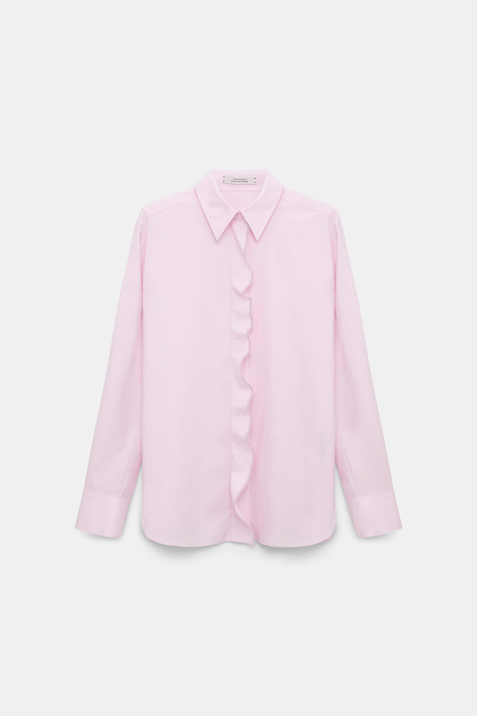 Dorothee Schumacher Cotton poplin shirt with ruffle rose