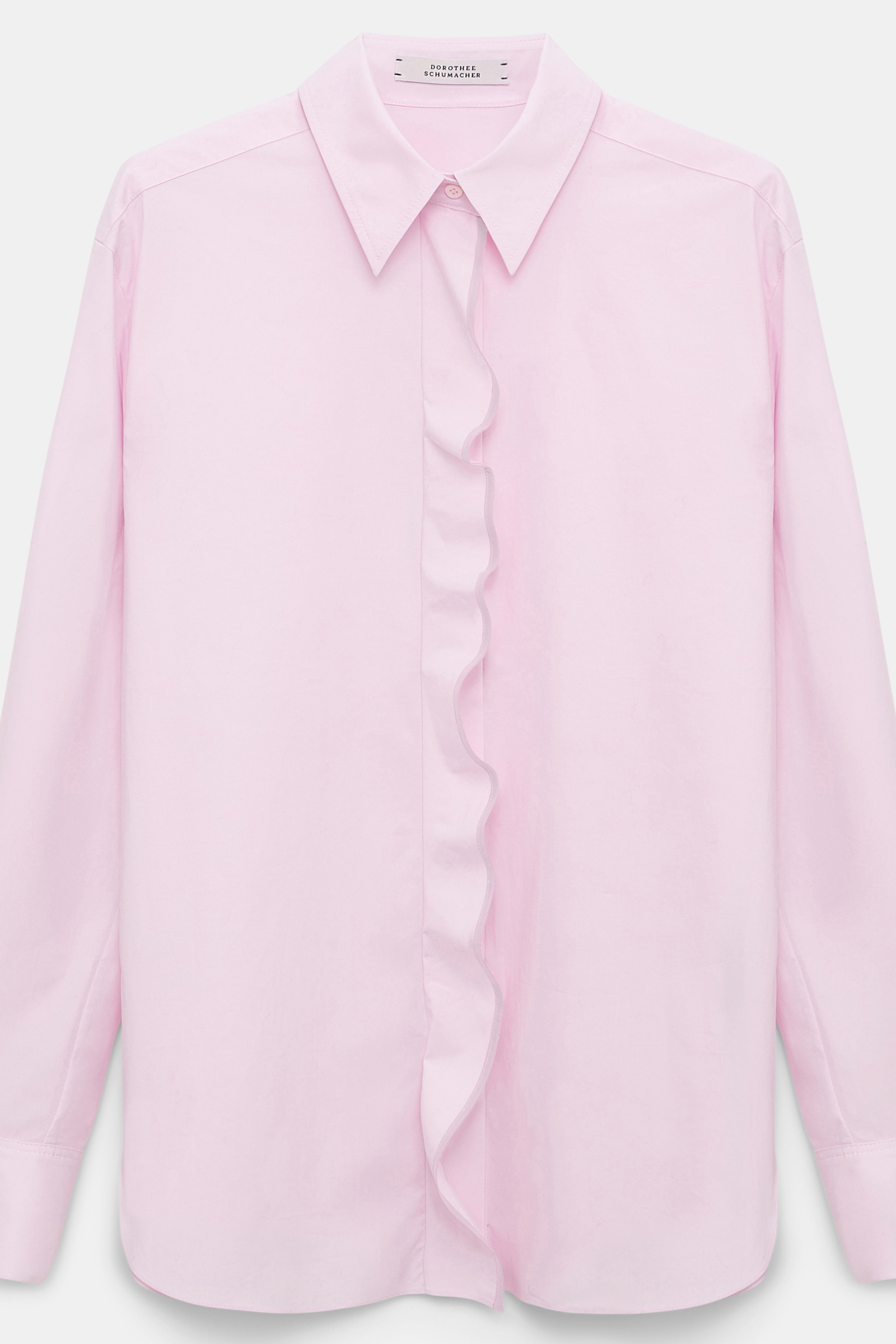 Dorothee Schumacher Cotton poplin shirt with ruffle rose