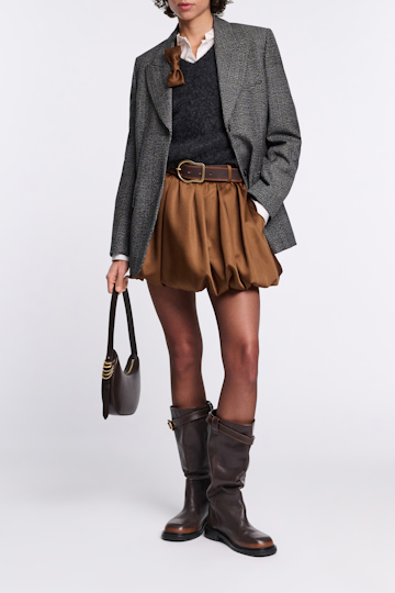 Dorothee Schumacher Hemd mit spitzem Stehkragen und Bow aus Baumwoll-Popeline white terra