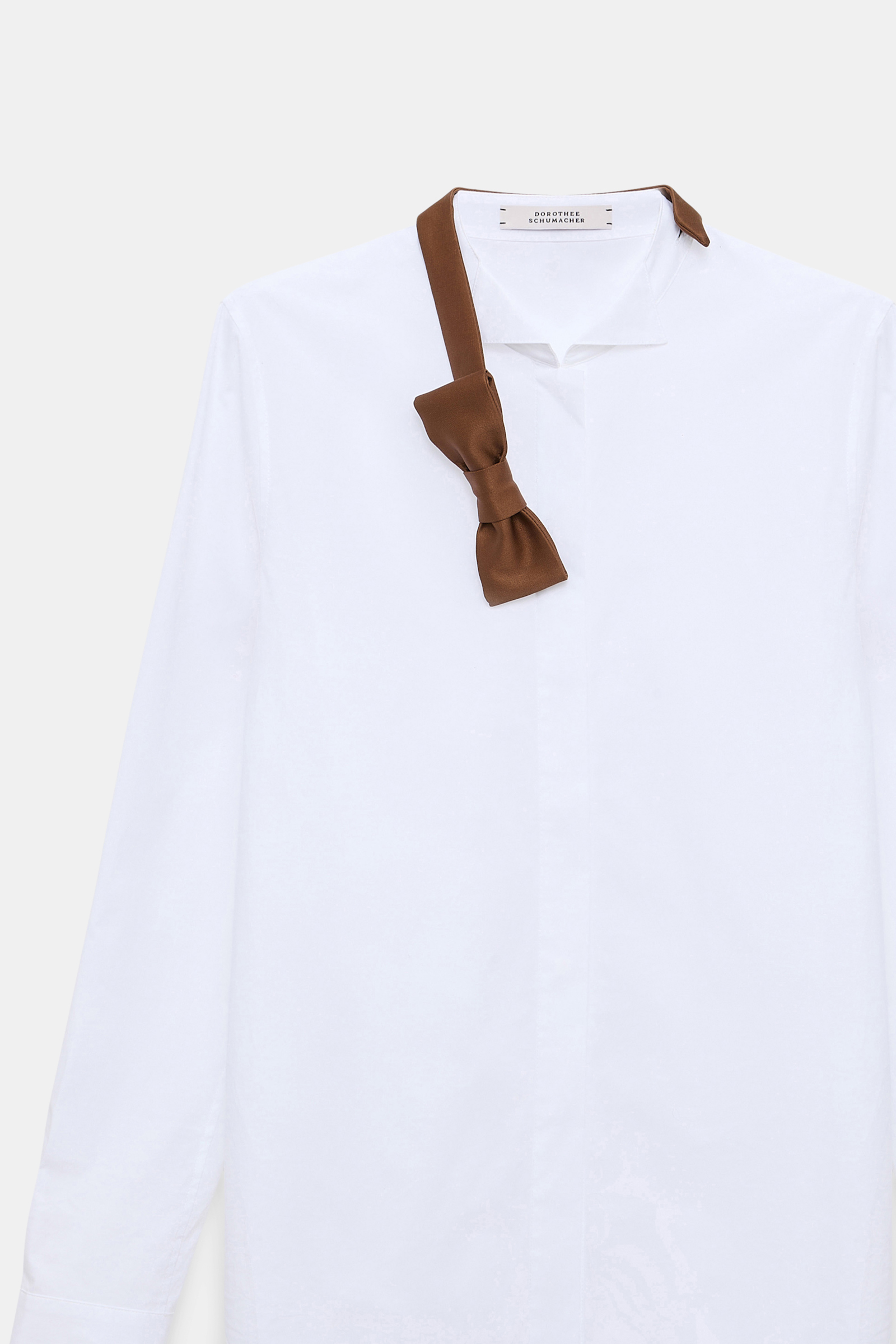 Dorothee Schumacher Cotton poplin shirt with bowtie detail white terra