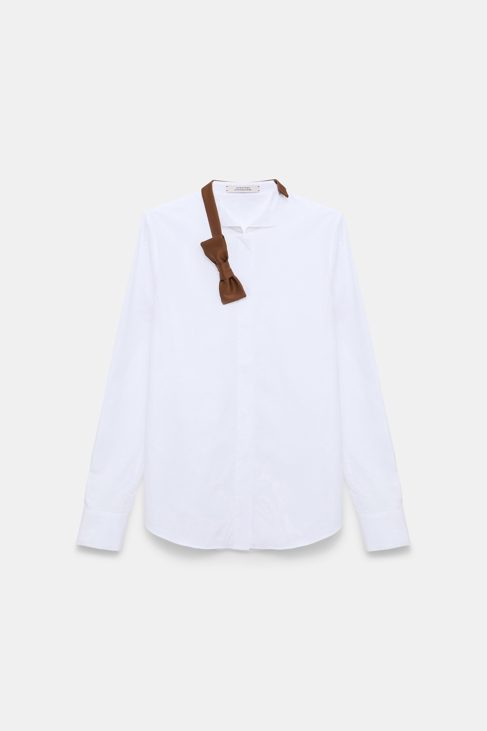 Dorothee Schumacher Cotton poplin shirt with bowtie detail white terra