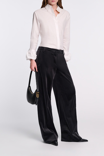 Dorothee Schumacher Bluse mit twisted Ballon-Cuffs aus Baumwoll-Popeline pure white