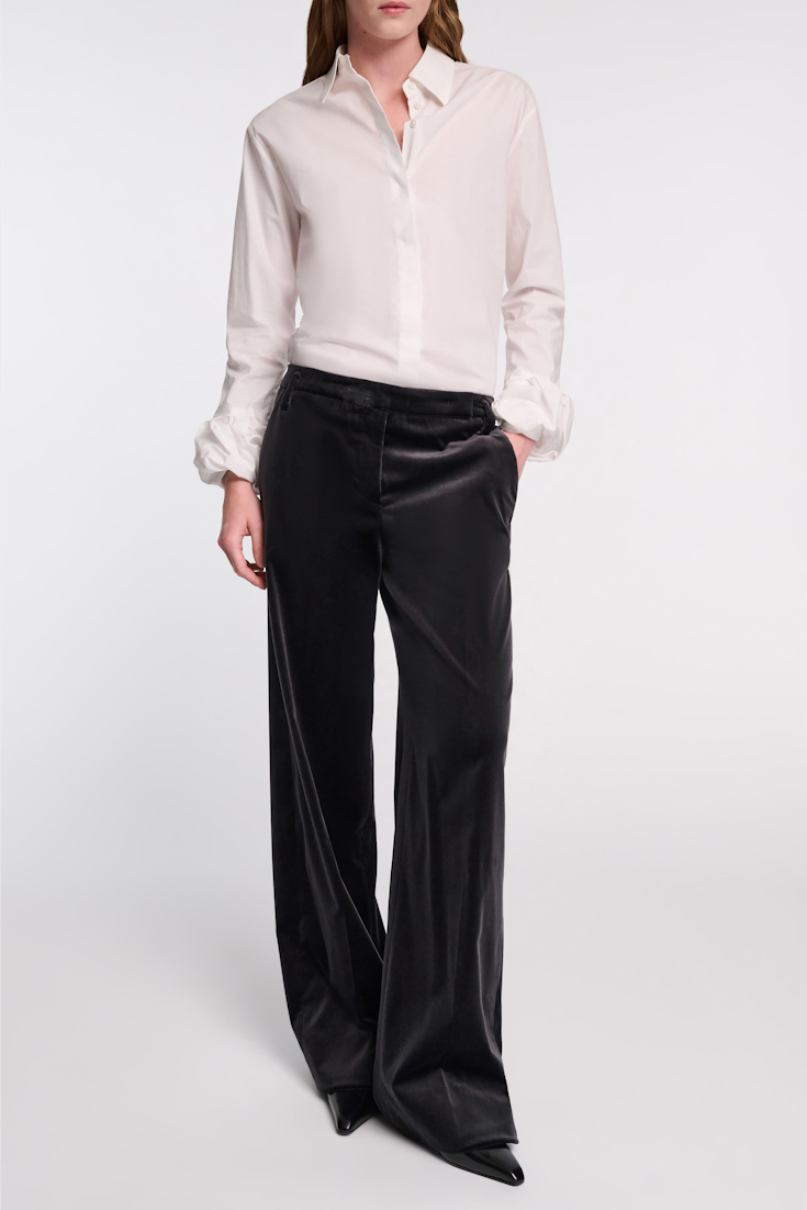 Dorothee Schumacher Cotton poplin blouse with twisted balloon cuffs pure white