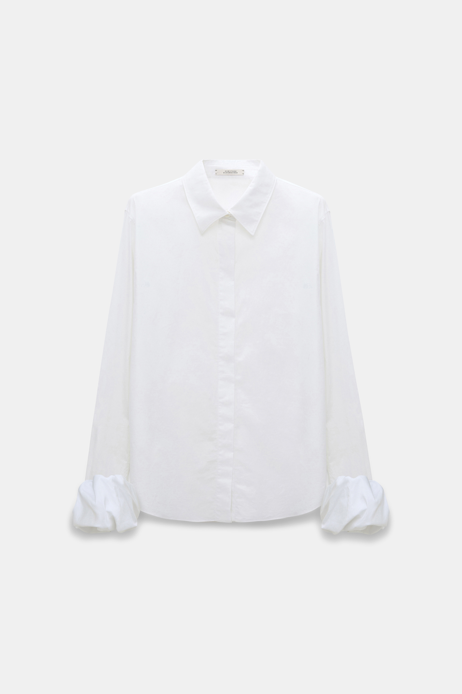 Dorothee Schumacher Cotton poplin blouse with twisted balloon cuffs pure white