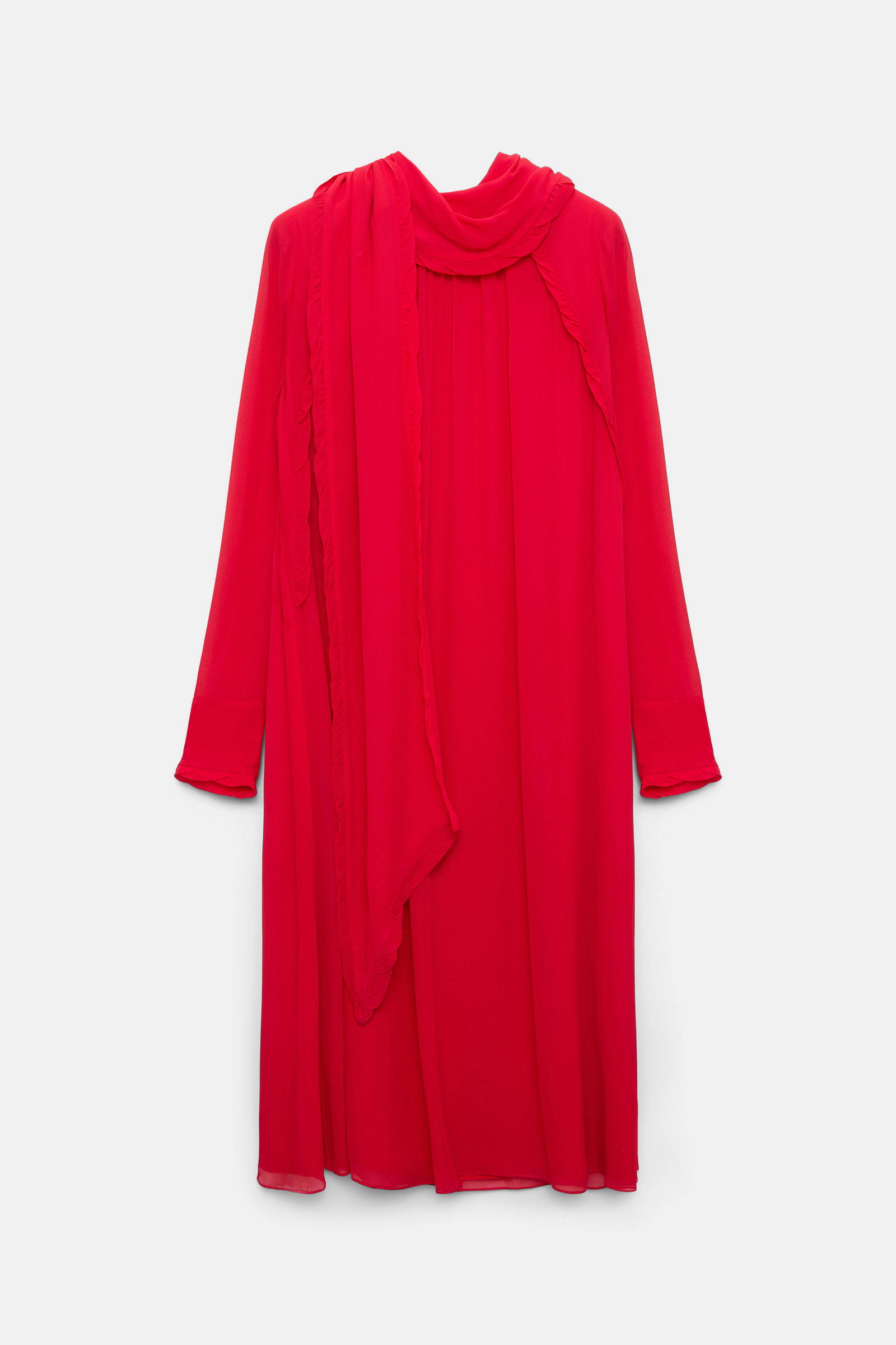 Dorothee Schumacher Turtleneck scarf dress in georgette lollipop