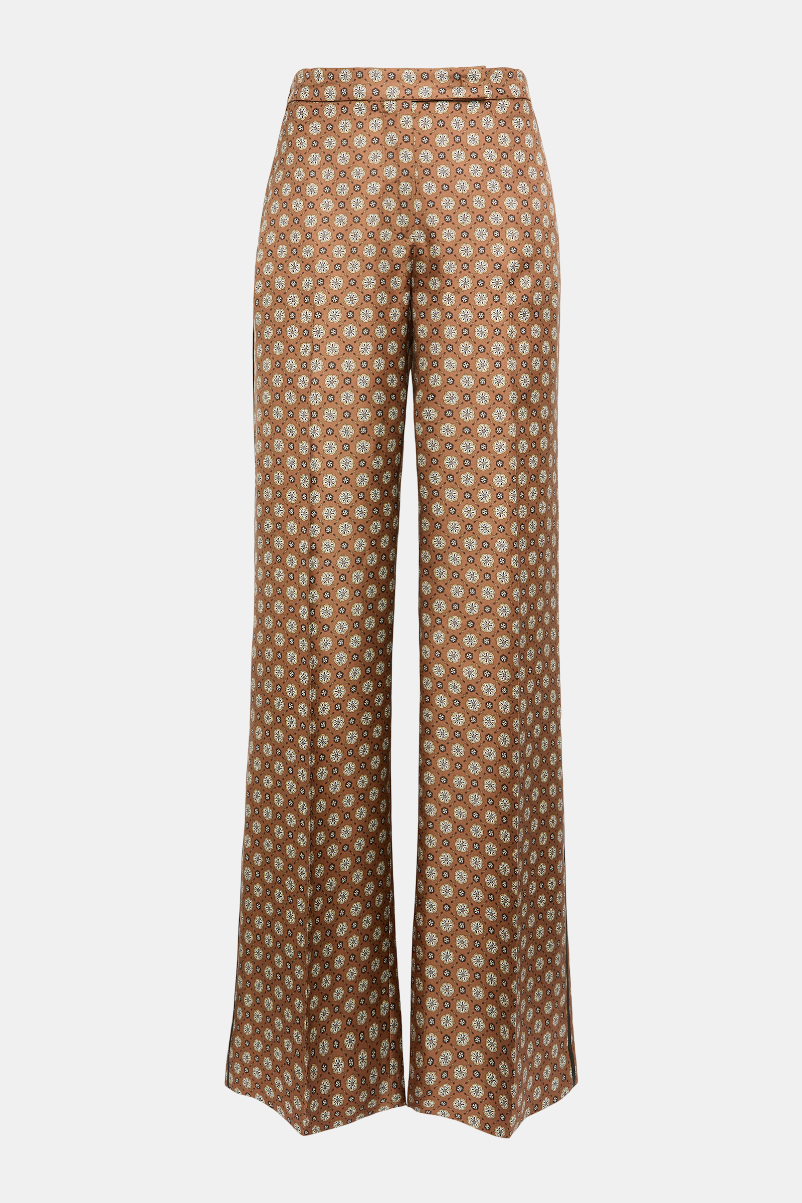 Dorothee Schumacher Hose aus bedrucktem Seidentwill brown big tie