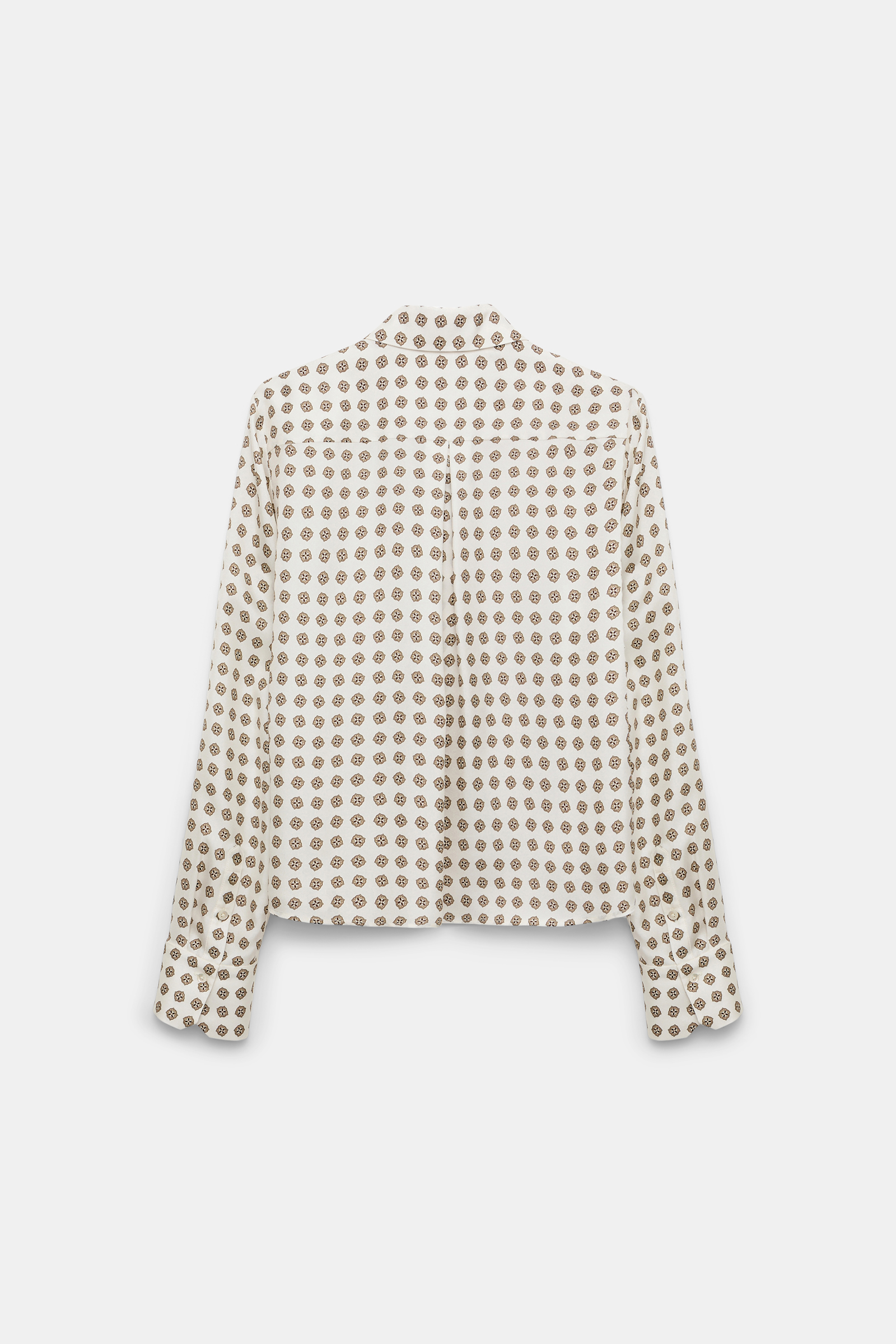 Dorothee Schumacher Printed silk twill blouse creme mini tie