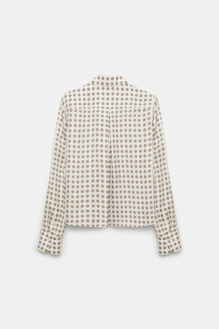 Dorothee Schumacher Printed silk twill blouse creme mini tie