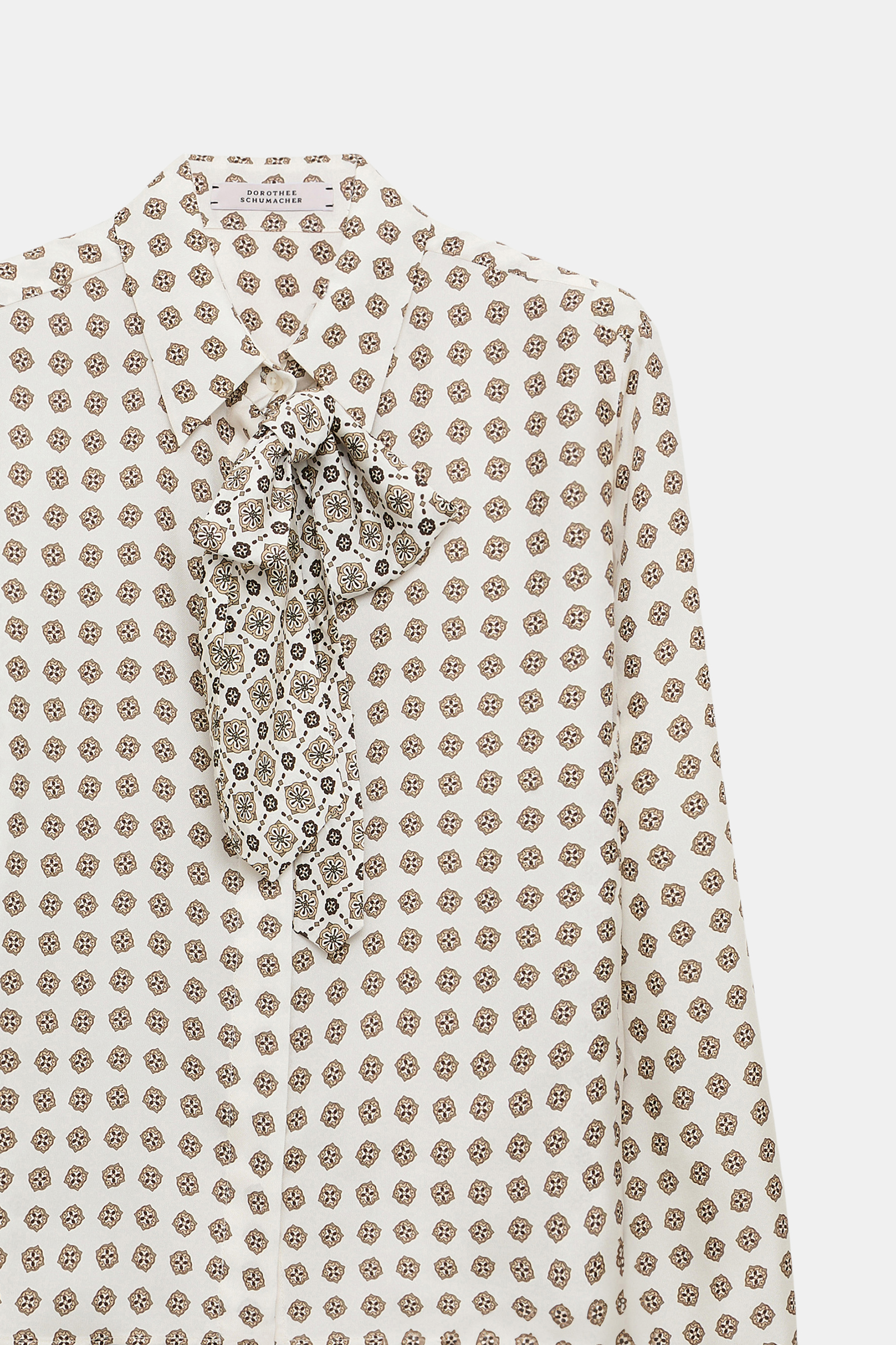 Dorothee Schumacher Printed silk twill blouse creme mini tie