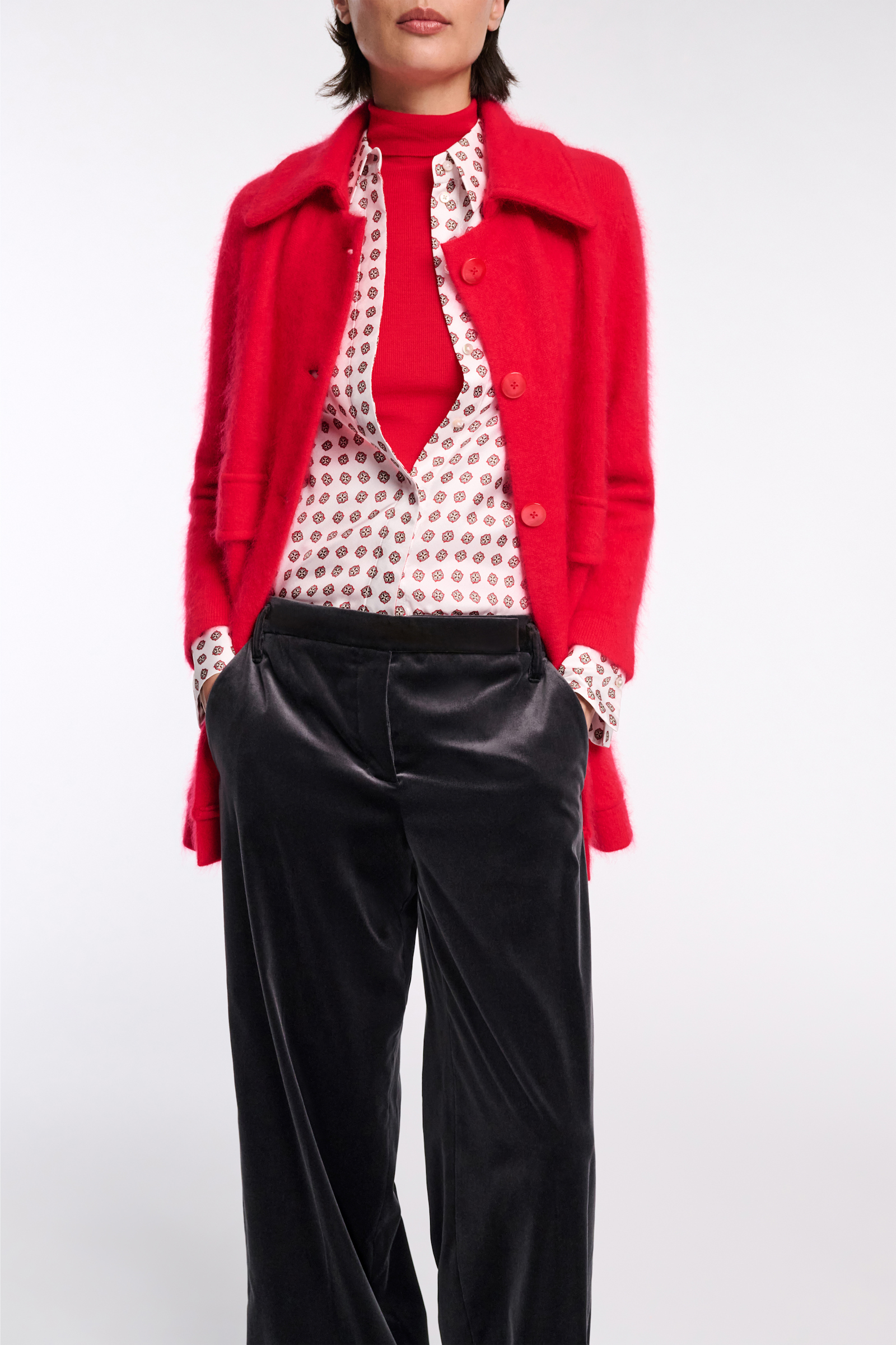 Dorothee Schumacher Printed silk twill shirt rose mini tie