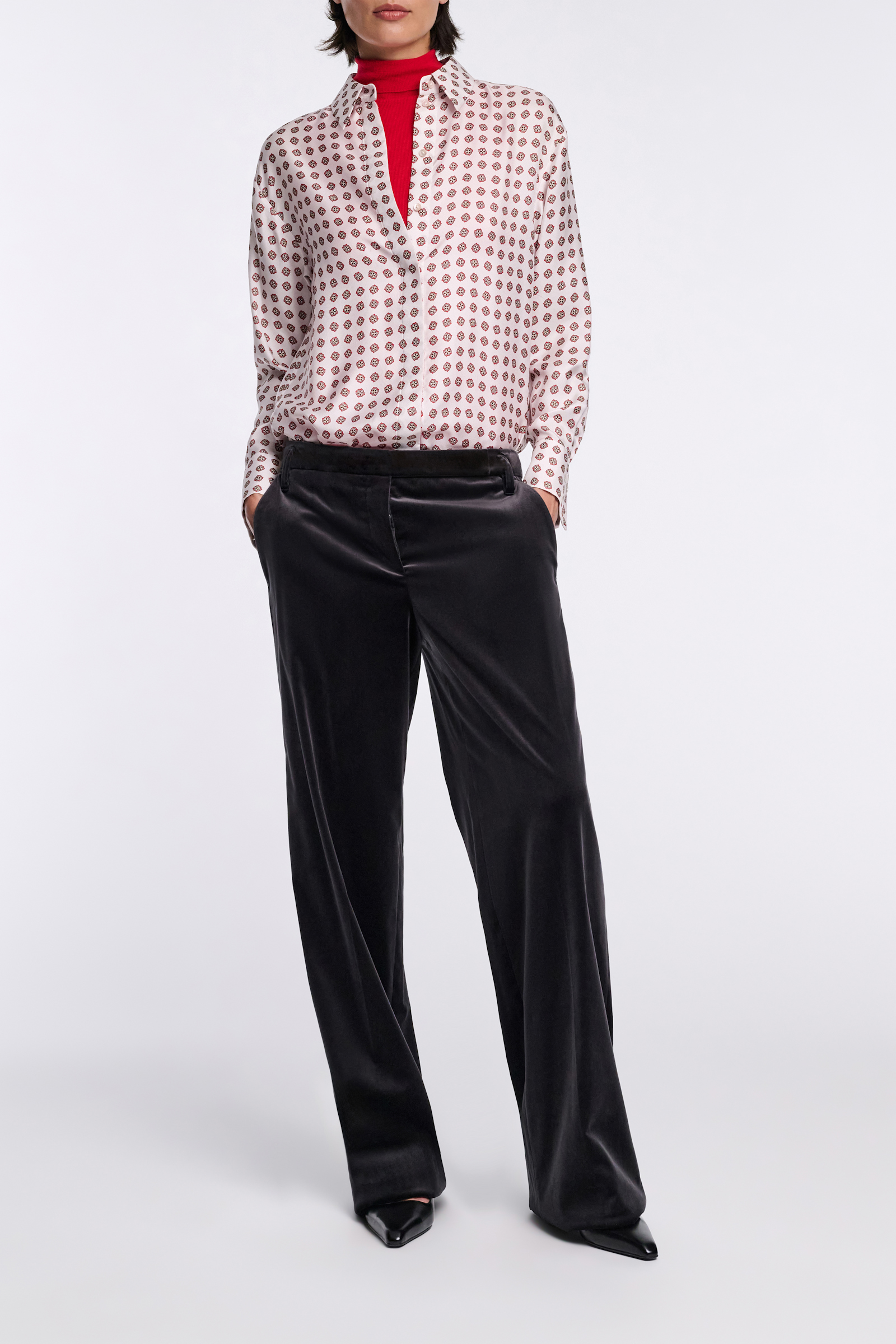 Dorothee Schumacher Printed silk twill shirt rose mini tie