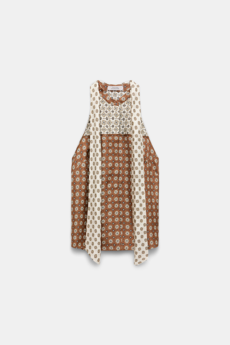 Dorothee Schumacher Top aus bedrucktem Seidentwill brown big tie