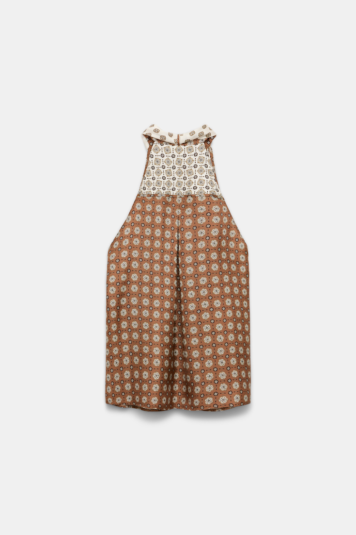 Dorothee Schumacher Top aus bedrucktem Seidentwill brown big tie