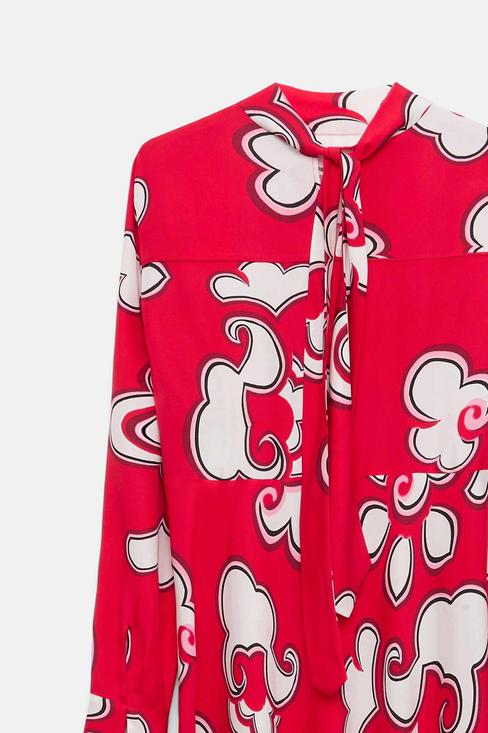 Dorothee Schumacher Long printed dress in viscose twill red white