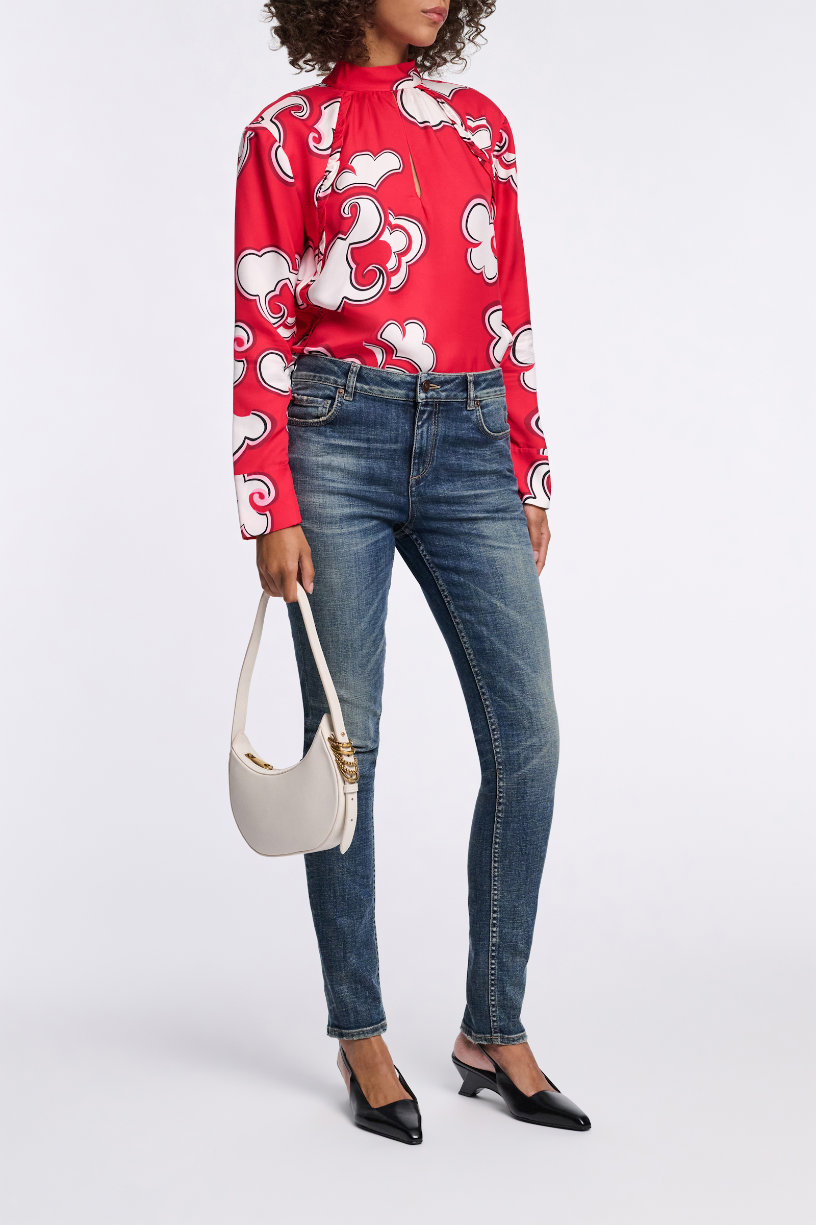 Dorothee Schumacher Printed blouse in viscose twill red white