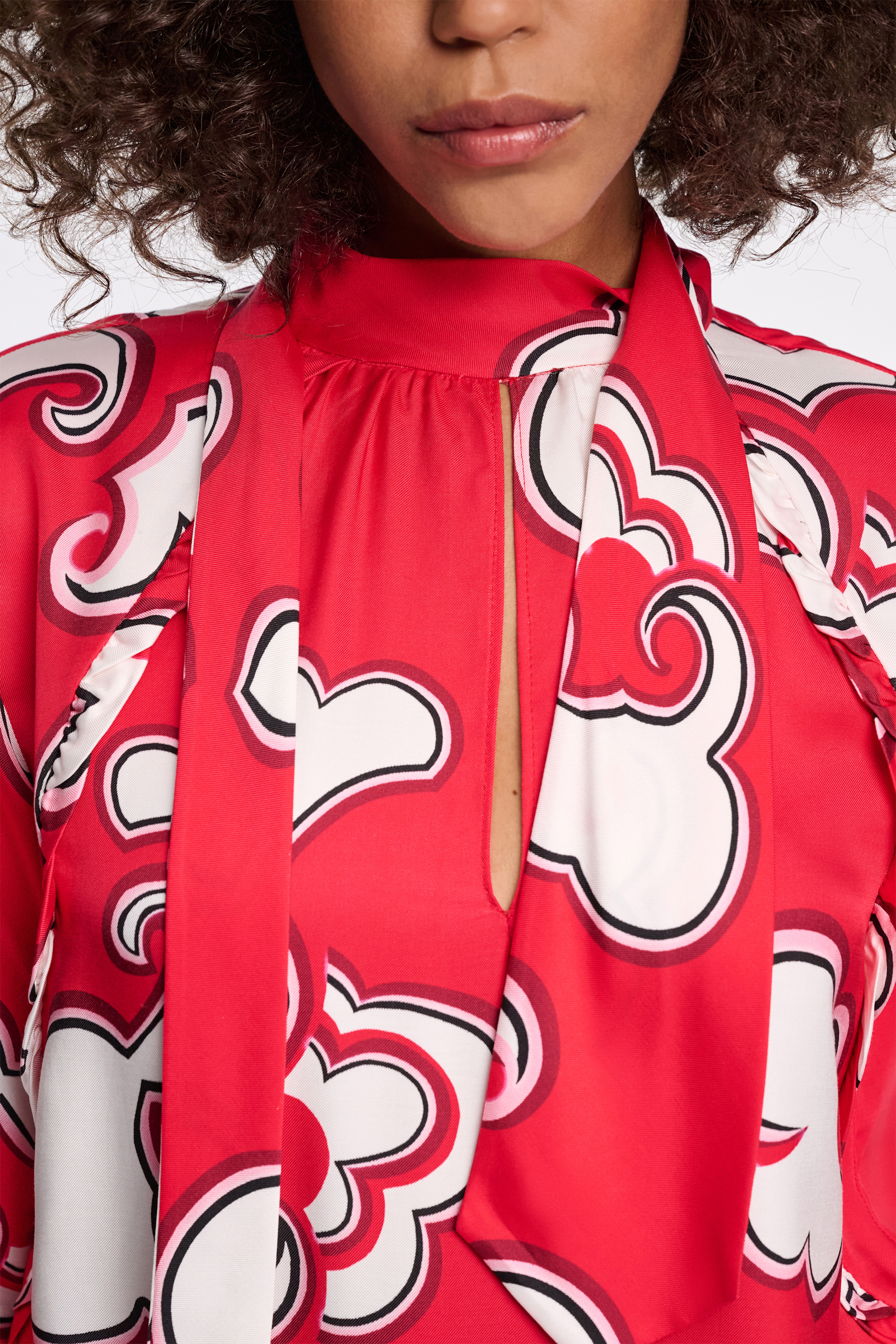 Dorothee Schumacher Printed blouse in viscose twill red white