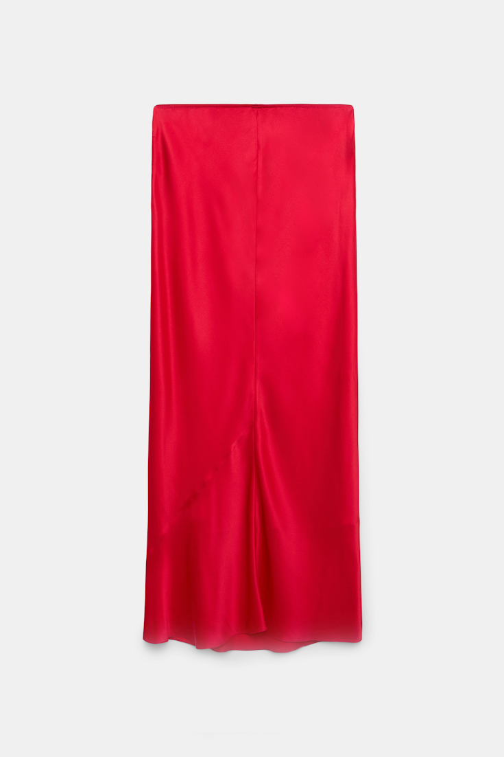 Dorothee Schumacher Bias cut silk satin midi-skirt lollipop