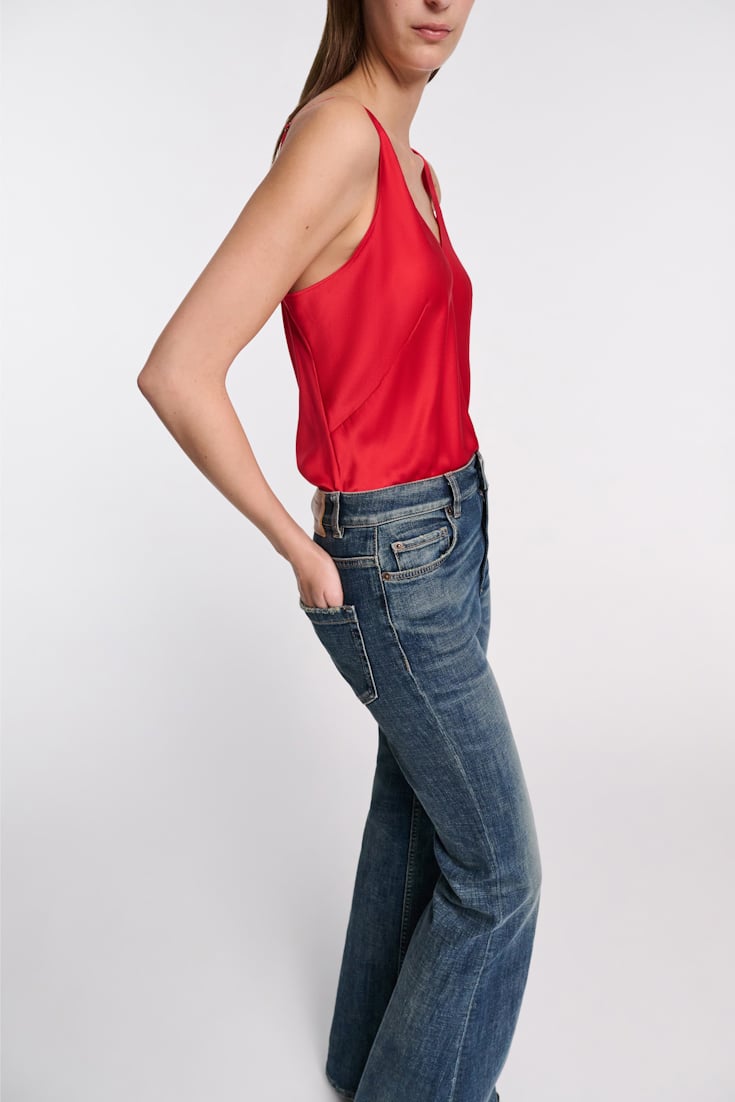 Dorothee Schumacher V-neck satin tank top lollipop