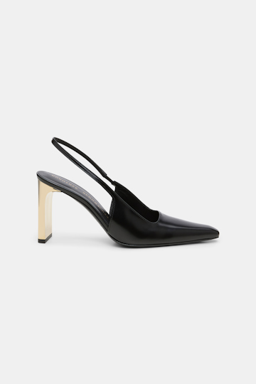 Dorothee Schumacher Slingback Pumps mit goldenem Absatz pure black