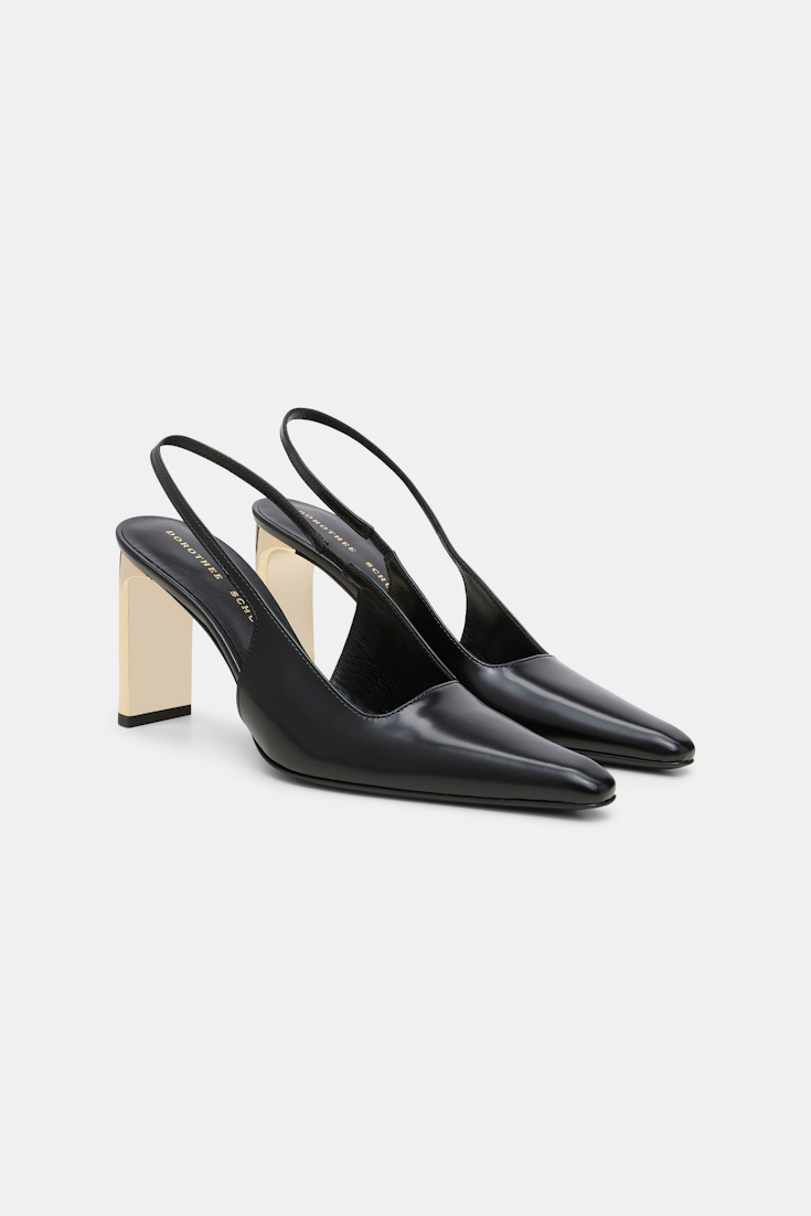 Dorothee Schumacher Slingback pumps with golden heel pure black