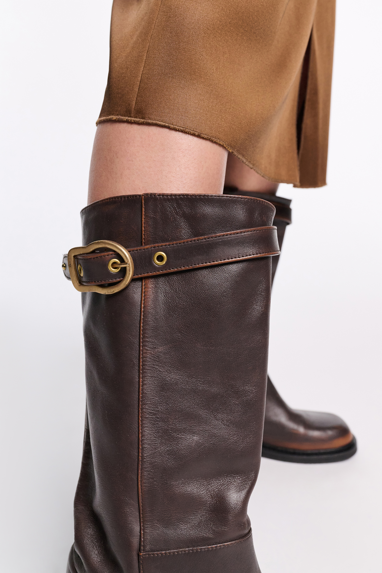 Dorothee Schumacher Tall boots with buckled top strap choco black