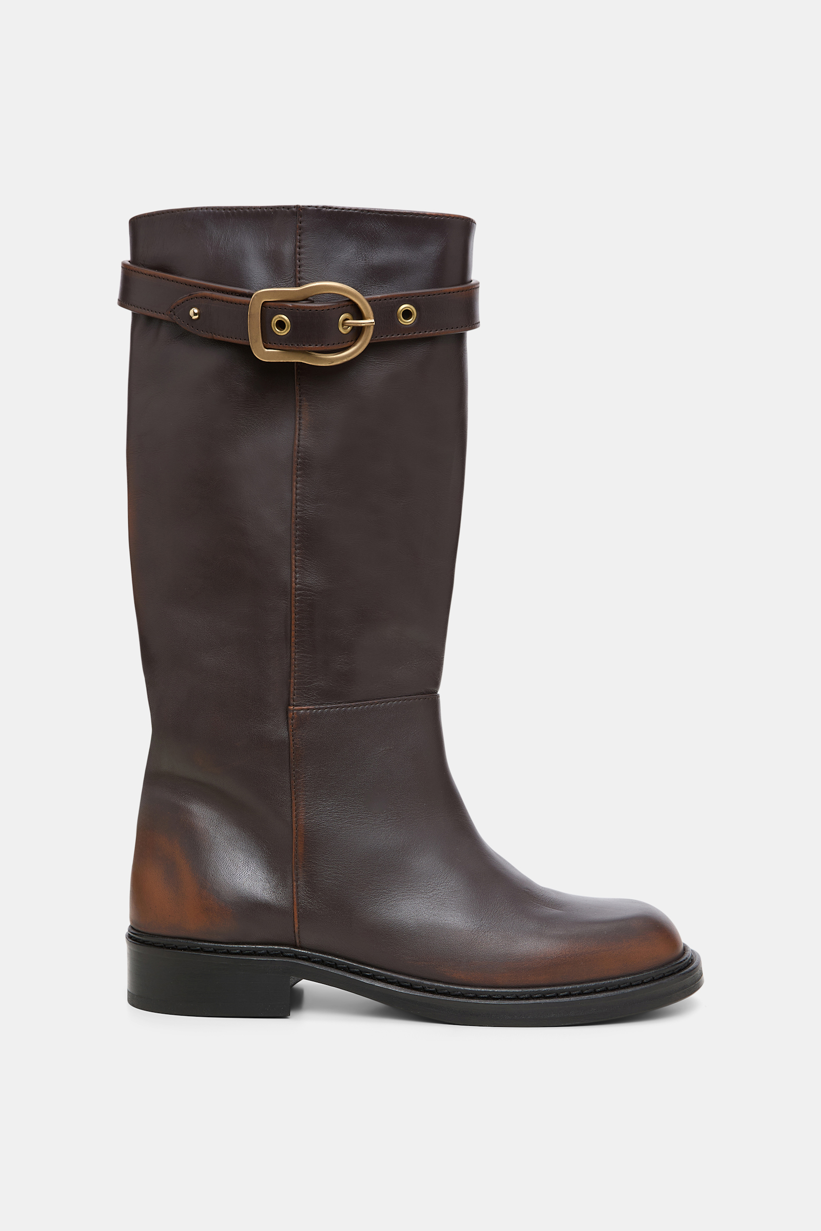 Dorothee Schumacher Tall boots with buckled top strap choco black