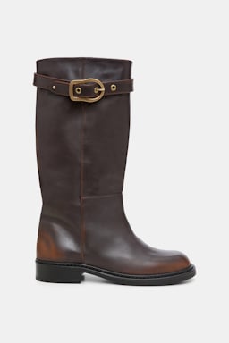 Dorothee Schumacher Tall boots with buckled top strap choco black