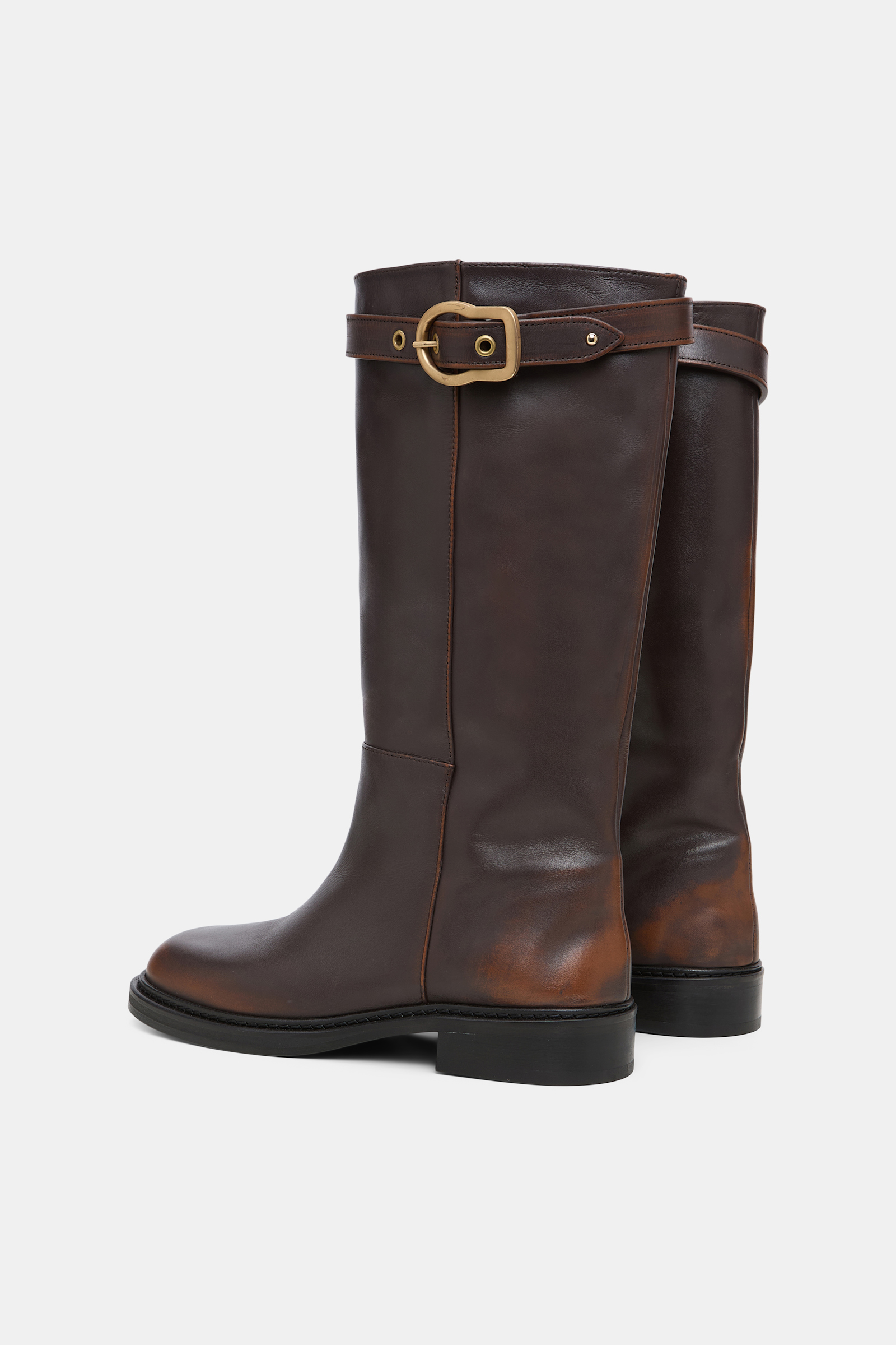 Dorothee Schumacher Tall boots with buckled top strap choco black
