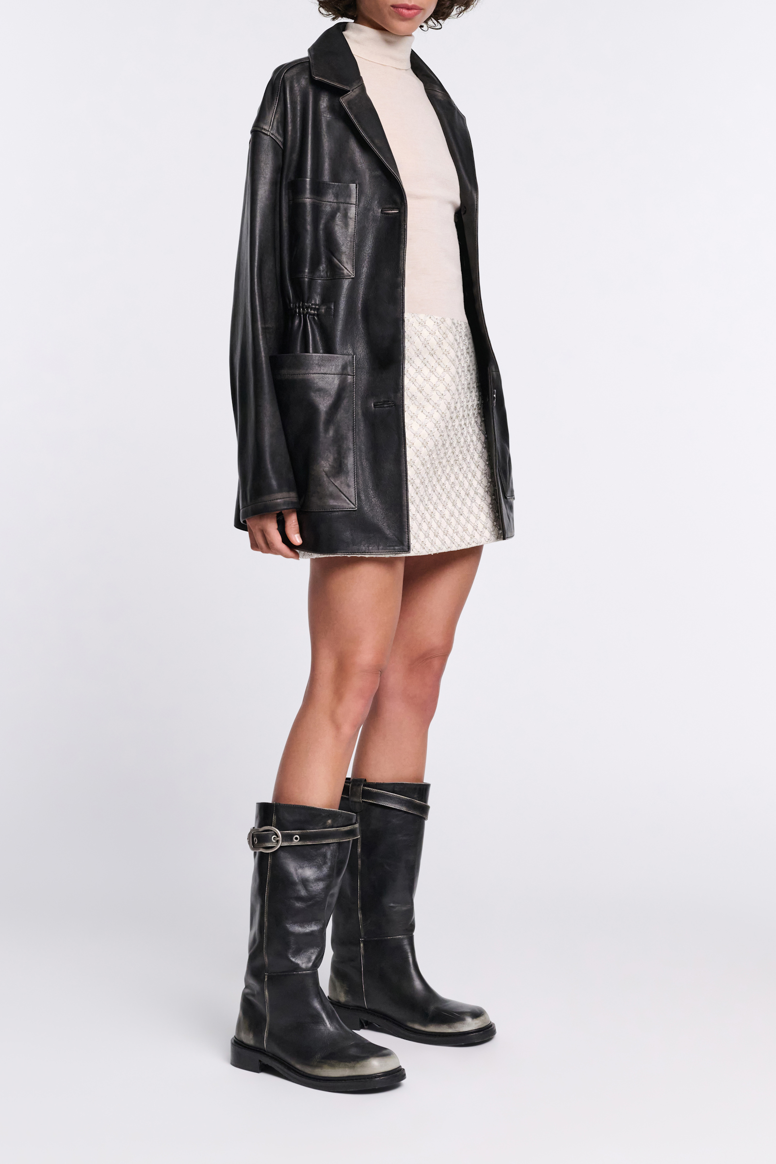 Dorothee Schumacher Tall boots with buckled top strap cool anthra