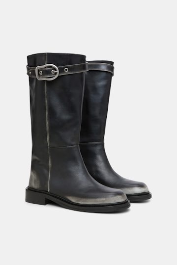 Dorothee Schumacher Tall boots with buckled top strap cool anthra