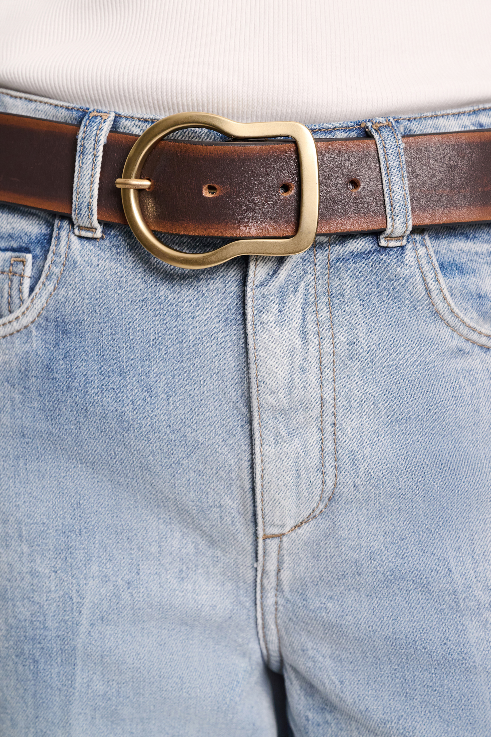 Dorothee Schumacher Brush-off effect leather belt choco black