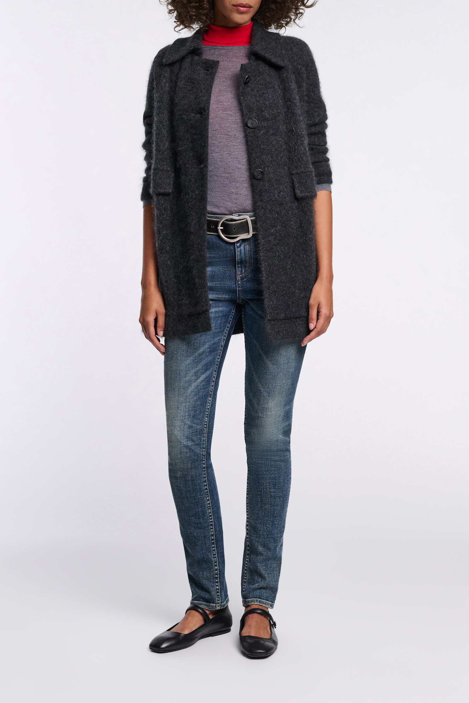 Dorothee Schumacher Brush-off effect leather belt cool anthra