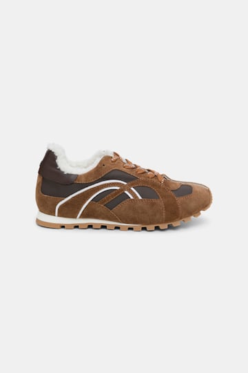 Dorothee Schumacher Sneaker mit Shearlin-Futter aus Materialmix camel brown