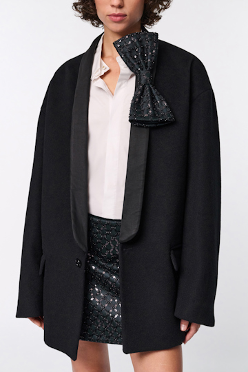 Dorothee Schumacher Embellished Duchesse bow brooch graphite