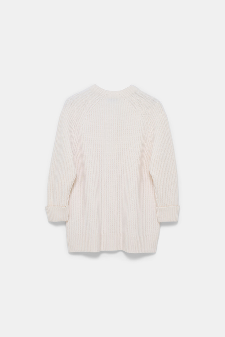 Dorothee Schumacher Ribbed Merino-cashmere cardigan camellia white