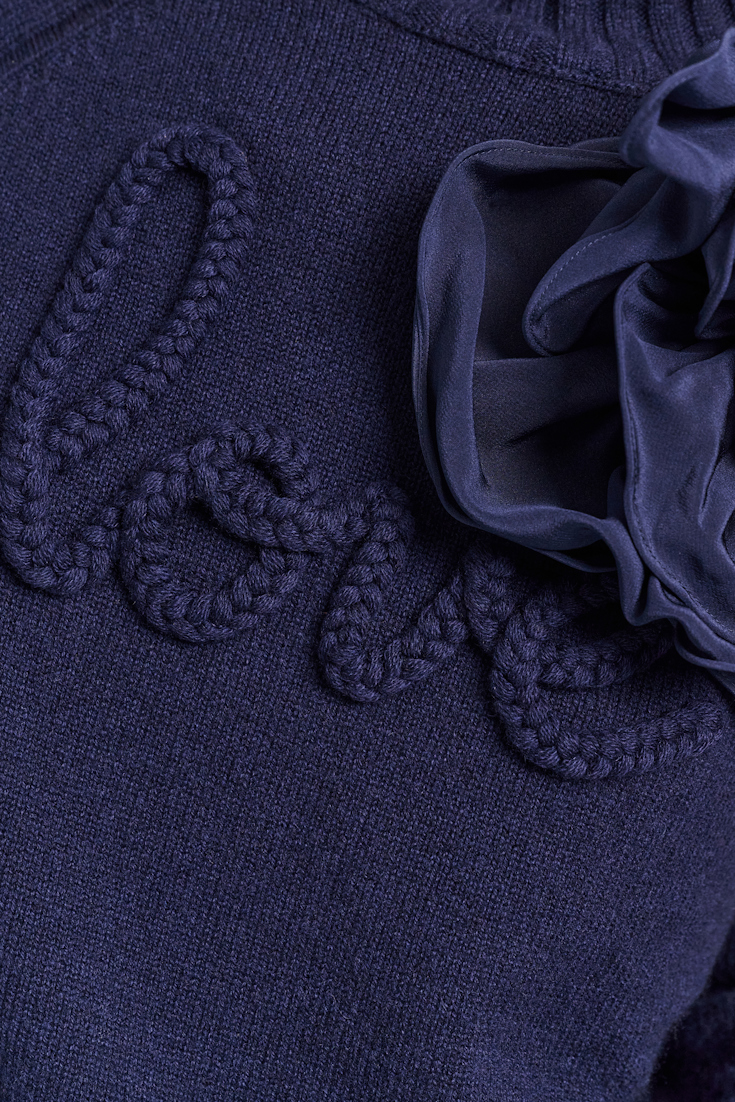 Dorothee Schumacher Turtleneck pullover in Merino-cashmere true navy