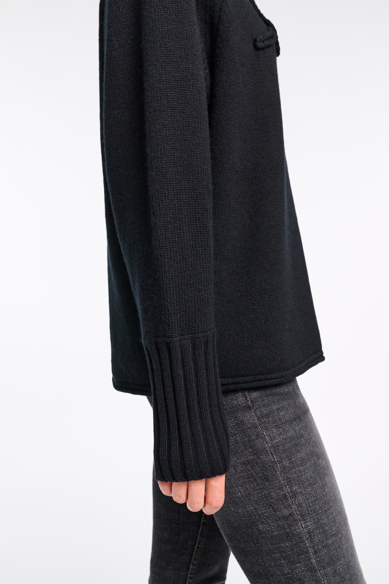 Dorothee Schumacher Turtleneck pullover in Merino-cashmere pure black