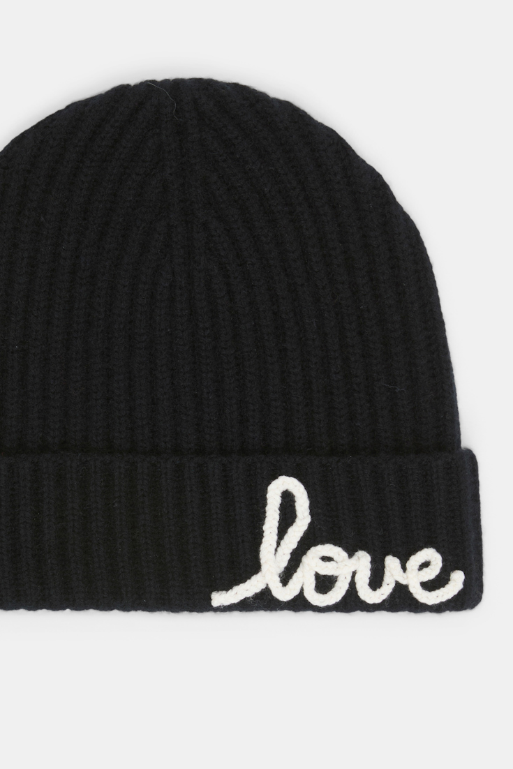 Dorothee Schumacher Ribbed Merino-cashmere LOVE beanie pure black