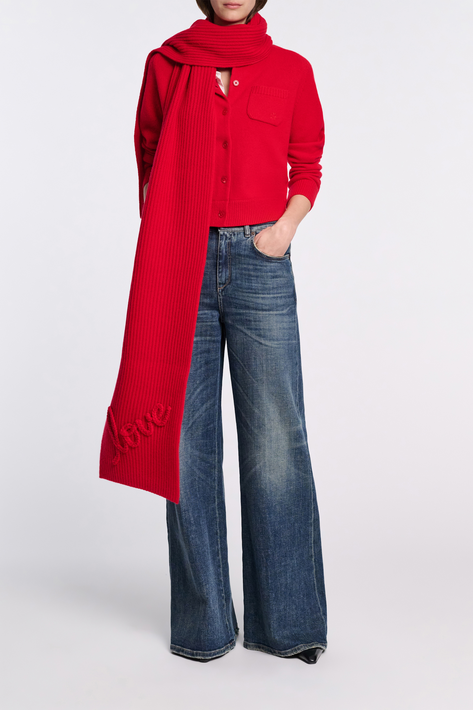 Dorothee Schumacher Gerippter Merino-Kaschmir-Schal LOVE lollipop