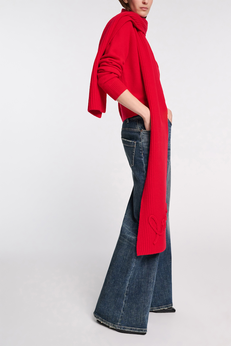 Dorothee Schumacher Gerippter Merino-Kaschmir-Schal LOVE lollipop