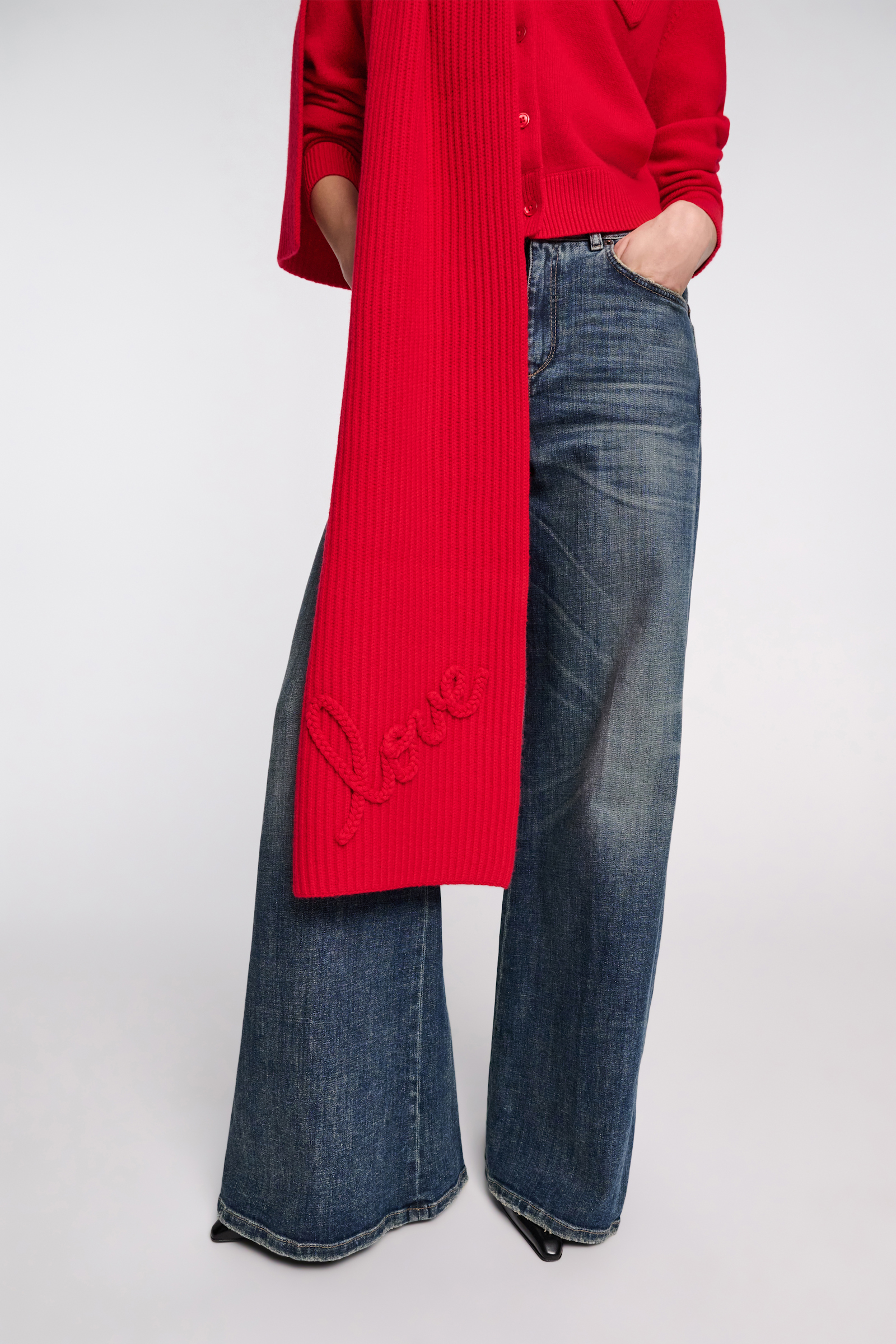 Dorothee Schumacher Gerippter Merino-Kaschmir-Schal LOVE lollipop