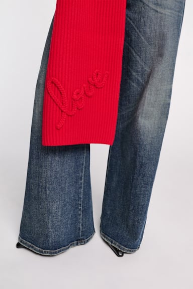 Dorothee Schumacher Ribbed Merino-cashmere LOVE scarf lollipop