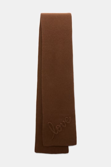 Dorothee Schumacher Gerippter Merino-Kaschmir-Schal LOVE Coffee