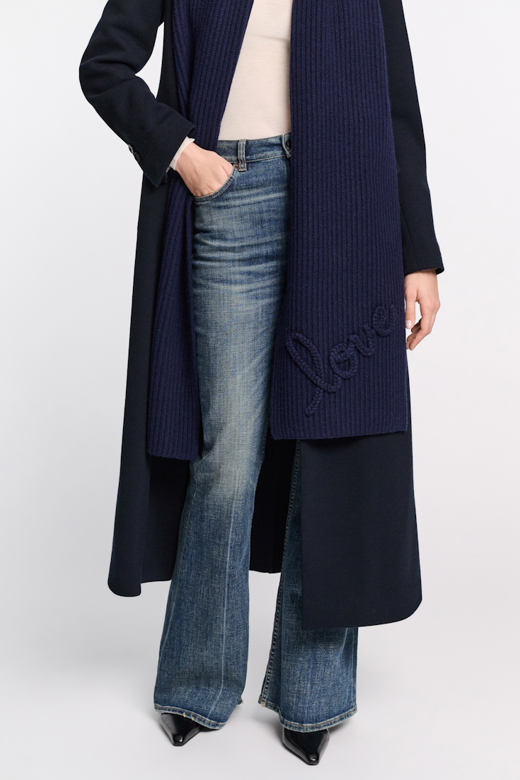 Dorothee Schumacher Gerippter Merino-Kaschmir-Schal LOVE true navy