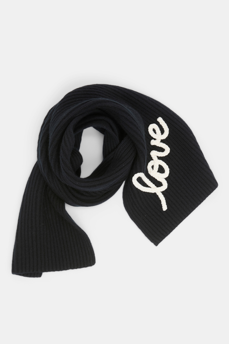 Dorothee Schumacher Gerippter Merino-Kaschmir-Schal LOVE pure black