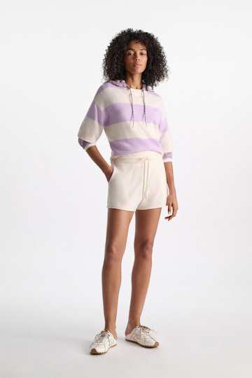 Dorothee Schumacher Merino-cashmere drawstring shorts camellia white