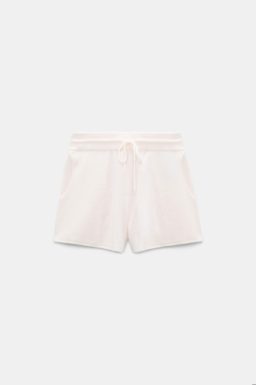 Dorothee Schumacher Merino-cashmere drawstring shorts camellia white