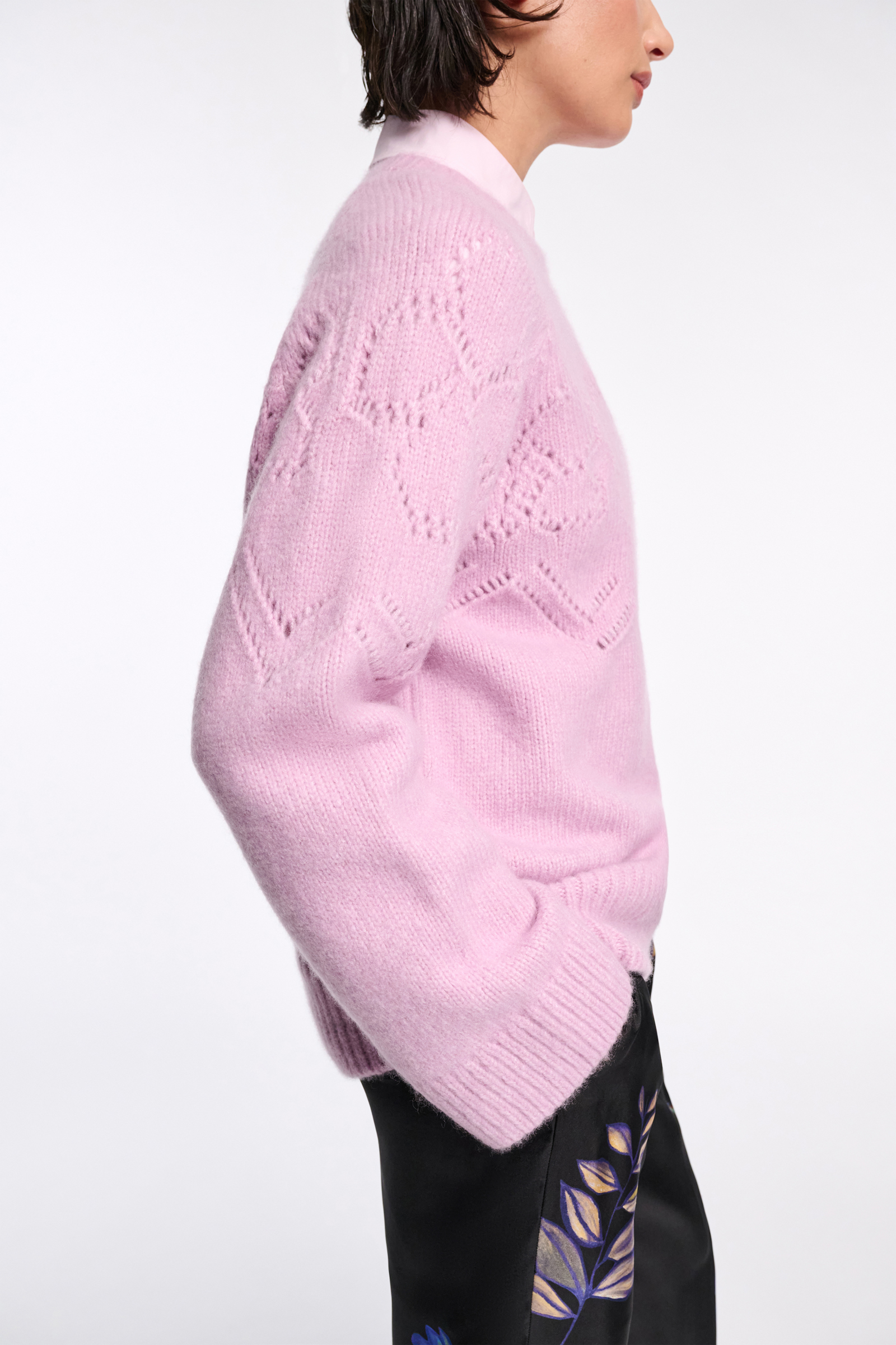 BLOOMING LUXURY pullover Dorothee Schumacher Rundhalspullover aus Kaschmir-Seiden-Garn hibiscus